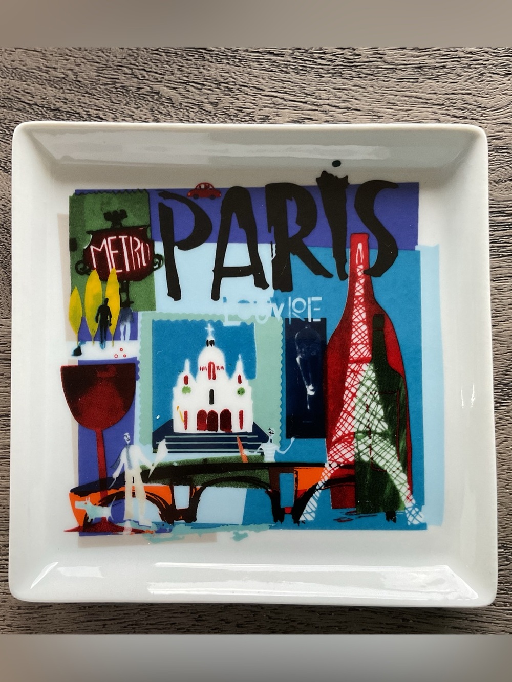 Crate & Barrel World City Scene Travel Collection PARIS Appetizer Plate